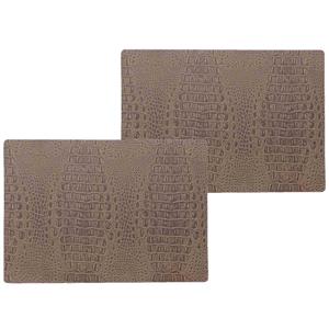 Wicotex 2x stuks stevige luxe Tafel placemats Coko bruin 30 x 43 cm - Met anti slip laag en Pu coating toplaag