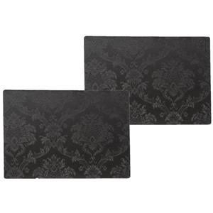 Wicotex 2x stuks stevige luxe Tafel placemats Amatista zwart 30 x 43 cm - Met anti slip laag en Pu coating toplaag