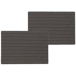 Wicotex 2x stuks stevige luxe Tafel placemats Lines zwart 30 x 43 cm - Met anti slip laag en Pu coating toplaag