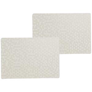 Wicotex 2x stuks stevige luxe Tafel placemats Stones wit 30 x 43 cm - Met anti slip laag en Pu coating toplaag