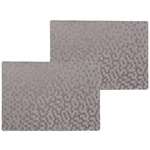 Wicotex 2x stuks stevige luxe Tafel placemats Stones grijs 30 x 43 cm - Met anti slip laag en PU coating toplaag