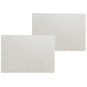 Wicotex 2x stuks stevige luxe Tafel placemats Amatista wit 30 x 43 cm - Met anti slip laag en PU coating toplaag