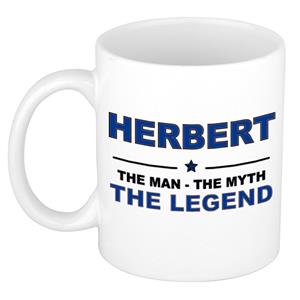 Bellatio Naam cadeau Herbert - The man, The myth the legend koffie mok / beker 300 ml - naam/namen mokken - Cadeau voor o.a verjaardag/ vaderdag/ pensioen/ geslaagd/ bedankt