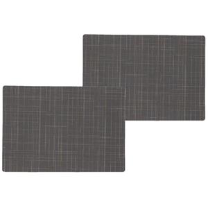 Wicotex 2x stuks stevige luxe Tafel placemats Liso grijs 30 x 43 cm - Met anti slip laag en Teflon coating toplaag