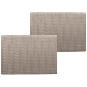 Wicotex 2x stuks stevige luxe Tafel placemats Jaspe taupe 30 x 43 cm - Met anti slip laag en Pu coating toplaag