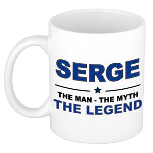 Bellatio Naam cadeau Serge - The man, The myth the legend koffie mok / beker 300 ml - naam/namen mokken - Cadeau voor o.a verjaardag/ vaderdag/ pensioen/ geslaagd/ bedankt