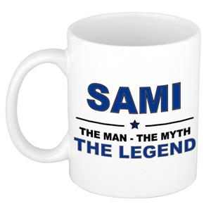 Bellatio Naam cadeau Sami - The man, The myth the legend koffie mok / beker 300 ml - naam/namen mokken - Cadeau voor o.a verjaardag/ vaderdag/ pensioen/ geslaagd/ bedankt