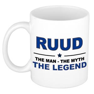 Bellatio Naam cadeau Ruud - The man, The myth the legend koffie mok / beker 300 ml - naam/namen mokken - Cadeau voor o.a verjaardag/ vaderdag/ pensioen/ geslaagd/ bedankt