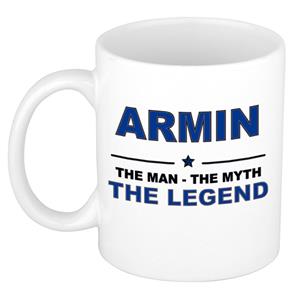 Bellatio Naam cadeau Armin - The man, The myth the legend koffie mok / beker 300 ml - naam/namen mokken - Cadeau voor o.a verjaardag/ vaderdag/ pensioen/ geslaagd/ bedankt