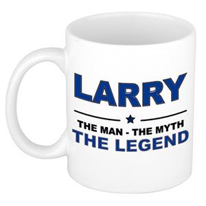 Bellatio Naam cadeau Larry - The man, The myth the legend koffie mok / beker 300 ml - naam/namen mokken - Cadeau voor o.a verjaardag/ vaderdag/ pensioen/ geslaagd/ bedankt