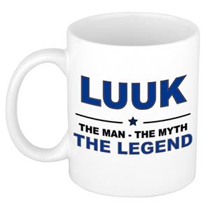 Bellatio Naam cadeau Luuk - The man, The myth the legend koffie mok / beker 300 ml - naam/namen mokken - Cadeau voor o.a verjaardag/ vaderdag/ pensioen/ geslaagd/ bedankt