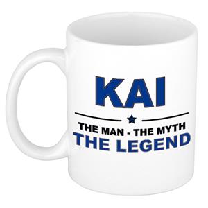 Bellatio Naam cadeau Kai - The man, The myth the legend koffie mok / beker 300 ml - naam/namen mokken - Cadeau voor o.a verjaardag/ vaderdag/ pensioen/ geslaagd/ bedankt