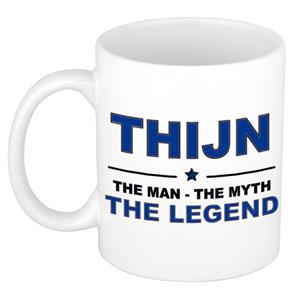 Bellatio Naam cadeau Thijn - The man, The myth the legend koffie mok / beker 300 ml - naam/namen mokken - Cadeau voor o.a verjaardag/ vaderdag/ pensioen/ geslaagd/ bedankt