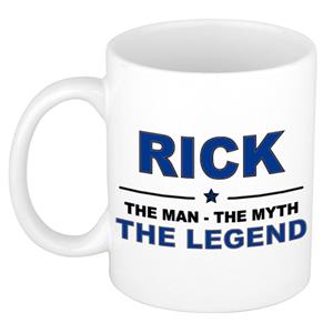 Bellatio Naam cadeau Rick - The man, The myth the legend koffie mok / beker 300 ml - naam/namen mokken - Cadeau voor o.a verjaardag/ vaderdag/ pensioen/ geslaagd/ bedankt