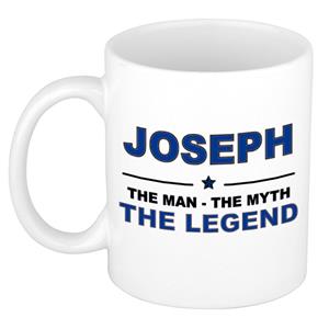 Bellatio Naam cadeau Joseph - The man, The myth the legend koffie mok / beker 300 ml - naam/namen mokken - Cadeau voor o.a verjaardag/ vaderdag/ pensioen/ geslaagd/ bedankt