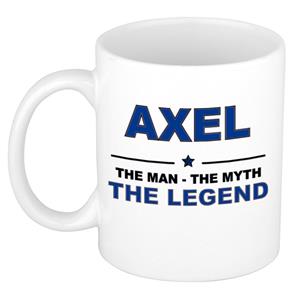 Bellatio Naam cadeau Axel - The man, The myth the legend koffie mok / beker 300 ml - naam/namen mokken - Cadeau voor o.a verjaardag/ vaderdag/ pensioen/ geslaagd/ bedankt