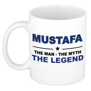 Bellatio Naam cadeau Mustafa - The man, The myth the legend koffie mok / beker 300 ml - naam/namen mokken - Cadeau voor o.a verjaardag/ vaderdag/ pensioen/ geslaagd/ bedankt