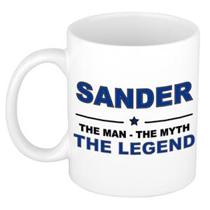 Bellatio Naam cadeau Sander - The man, The myth the legend koffie mok / beker 300 ml - naam/namen mokken - Cadeau voor o.a verjaardag/ vaderdag/ pensioen/ geslaagd/ bedankt