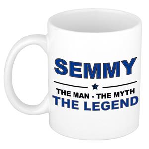 Bellatio Naam cadeau Semmy - The man, The myth the legend koffie mok / beker 300 ml - naam/namen mokken - Cadeau voor o.a verjaardag/ vaderdag/ pensioen/ geslaagd/ bedankt