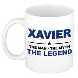 Bellatio Naam cadeau Xavier - The man, The myth the legend koffie mok / beker 300 ml - naam/namen mokken - Cadeau voor o.a verjaardag/ vaderdag/ pensioen/ geslaagd/ bedankt