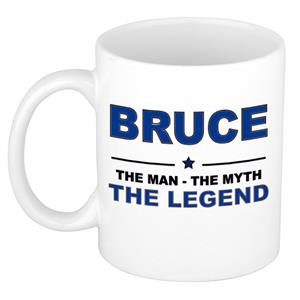 Bellatio Naam cadeau Bruce - The man, The myth the legend koffie mok / beker 300 ml - naam/namen mokken - Cadeau voor o.a verjaardag/ vaderdag/ pensioen/ geslaagd/ bedankt