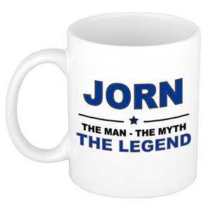 Bellatio Naam cadeau Jorn - The man, The myth the legend koffie mok / beker 300 ml - naam/namen mokken - Cadeau voor o.a verjaardag/ vaderdag/ pensioen/ geslaagd/ bedankt