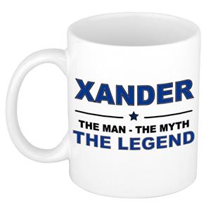 Bellatio Naam cadeau Xander - The man, The myth the legend koffie mok / beker 300 ml - naam/namen mokken - Cadeau voor o.a verjaardag/ vaderdag/ pensioen/ geslaagd/ bedankt