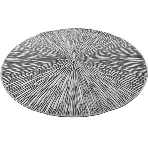 Bellatio 6x stuks ronde placemats zilver geponst 38 cm - Tafeldecoratie - Borden onderleggers van kunststof