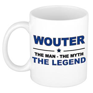 Bellatio Naam cadeau Wouter - The man, The myth the legend koffie mok / beker 300 ml - naam/namen mokken - Cadeau voor o.a verjaardag/ vaderdag/ pensioen/ geslaagd/ bedankt