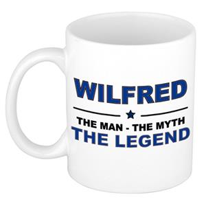 Bellatio Naam cadeau Wilfred - The man, The myth the legend koffie mok / beker 300 ml - naam/namen mokken - Cadeau voor o.a verjaardag/ vaderdag/ pensioen/ geslaagd/ bedankt