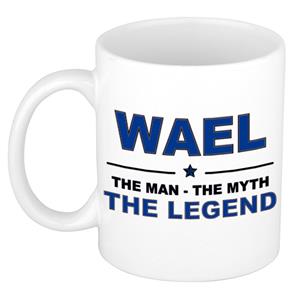 Bellatio Naam cadeau Wael - The man, The myth the legend koffie mok / beker 300 ml - naam/namen mokken - Cadeau voor o.a verjaardag/ vaderdag/ pensioen/ geslaagd/ bedankt