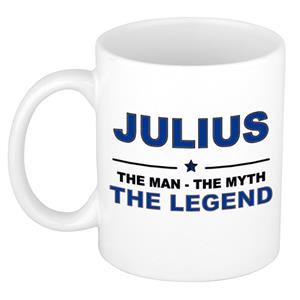 Bellatio Naam cadeau Julius - The man, The myth the legend koffie mok / beker 300 ml - naam/namen mokken - Cadeau voor o.a verjaardag/ vaderdag/ pensioen/ geslaagd/ bedankt