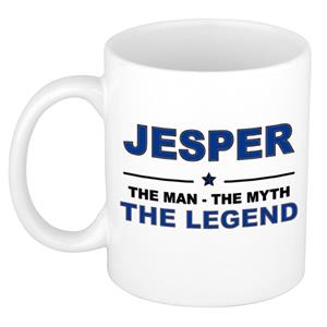 Bellatio Naam cadeau Jesper - The man, The myth the legend koffie mok / beker 300 ml - naam/namen mokken - Cadeau voor o.a verjaardag/ vaderdag/ pensioen/ geslaagd/ bedankt