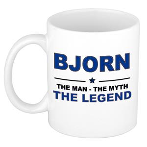 Bellatio Naam cadeau Bjorn - The man, The myth the legend koffie mok / beker 300 ml - naam/namen mokken - Cadeau voor o.a verjaardag/ vaderdag/ pensioen/ geslaagd/ bedankt