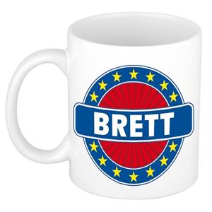 Bellatio Brett naam koffie mok / beker 300 ml - namen mokken