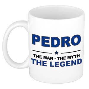 Bellatio Naam cadeau Pedro - The man, The myth the legend koffie mok / beker 300 ml - naam/namen mokken - Cadeau voor o.a verjaardag/ vaderdag/ pensioen/ geslaagd/ bedankt