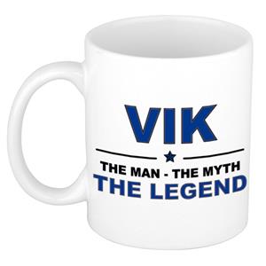 Bellatio Naam cadeau Vik - The man, The myth the legend koffie mok / beker 300 ml - naam/namen mokken - Cadeau voor o.a verjaardag/ vaderdag/ pensioen/ geslaagd/ bedankt