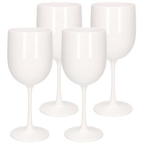 4x Stuks Onbreekbaar Wijnglas Wit Kunststof 48 Cl/480 Ml - Wijnglazen