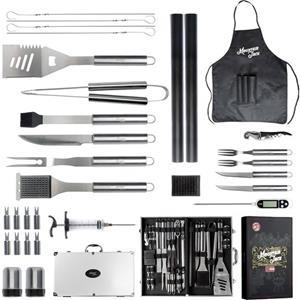 Mountain Jack 32-delige Luxe Bbq Grill Accessoires Set In Roestvrij Staal - Barbecue Gereedschap