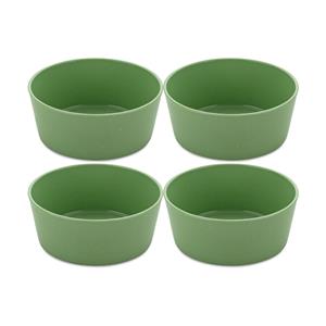 KOZIOL Schale »2er-Set Connect Bowl Nature Leaf Green, 400 ml«, Kunststoff-Holz-Mix, (Set, 2-tlg), stapelbar