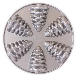 Nordic Ware Bakvorm Evergreen Tree Cakelets-  Sparkling Silver Holiday