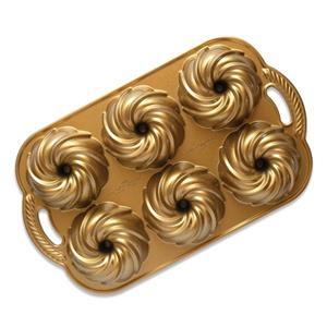 Nordic Ware Tulband Bakvorm Swirl Bundtlette Pan -  Premier Gold