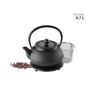 Teekanne Gusseisen 0,7 Liter mit Untersetzer 17942 - Weis