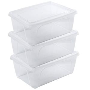 Hega Hogar 3x Voorraad/vershoudbakjes Hoog/diep 0,5 Liter Transparant 15 X 10 X 6 Cm - Vershoudbakjes