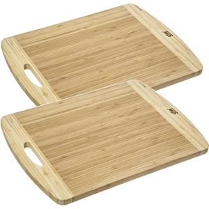 Secret de Gourmet 2x Stuks snijplank met handvat x 30 cm van bamboe hout -