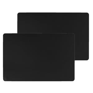 Secret De Gourmet Set van 4x stuks placemats PU-leer/ leer look zwart 45 x 30 cm - Tafel onderleggers
