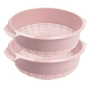 Forte Plastics set van 2x stuks kunststof keuken vergiet van 27 x 10 cm oud roze -
