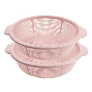 Forte Plastics set van 2x stuks kunststof keuken vergiet van 31 x 9.5 cm roze -