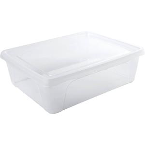 Hega Hogar 1x Voorraad/vershoudbakje Laag 2,5 Liter Transparant 24 X 20 X 8 Cm - Vershoudbakjes