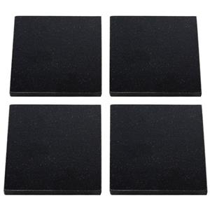 Merkloos 4x Vierkante Onderzetters Van Graniet/steen 10 X 10 Cm - Glazenonderzetters